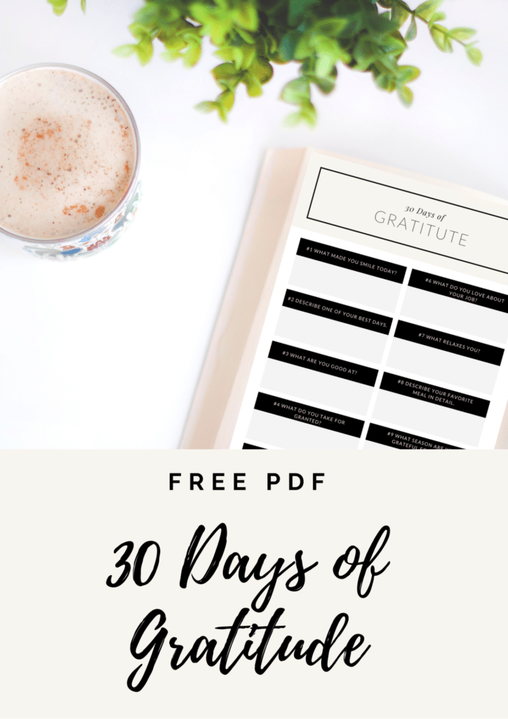 30 days of gratitude free printable